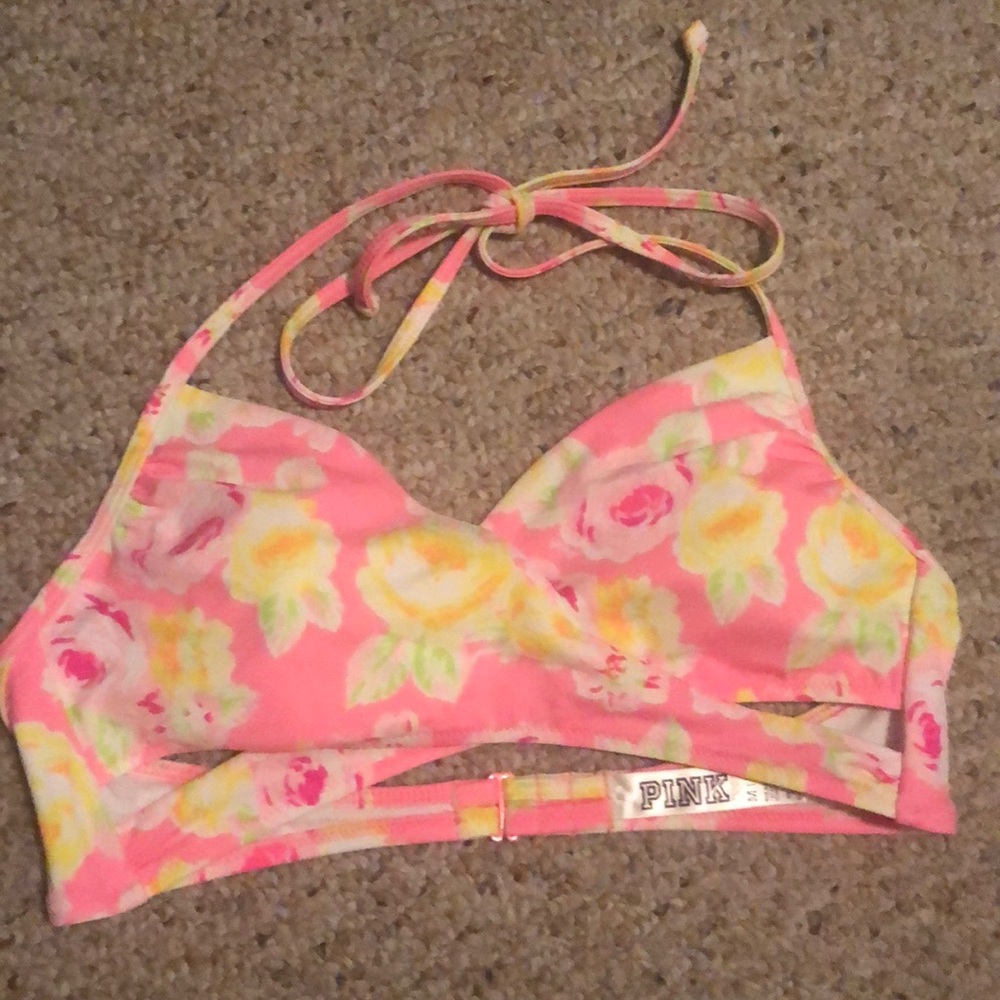 Pink Victoria’s Secret top swim